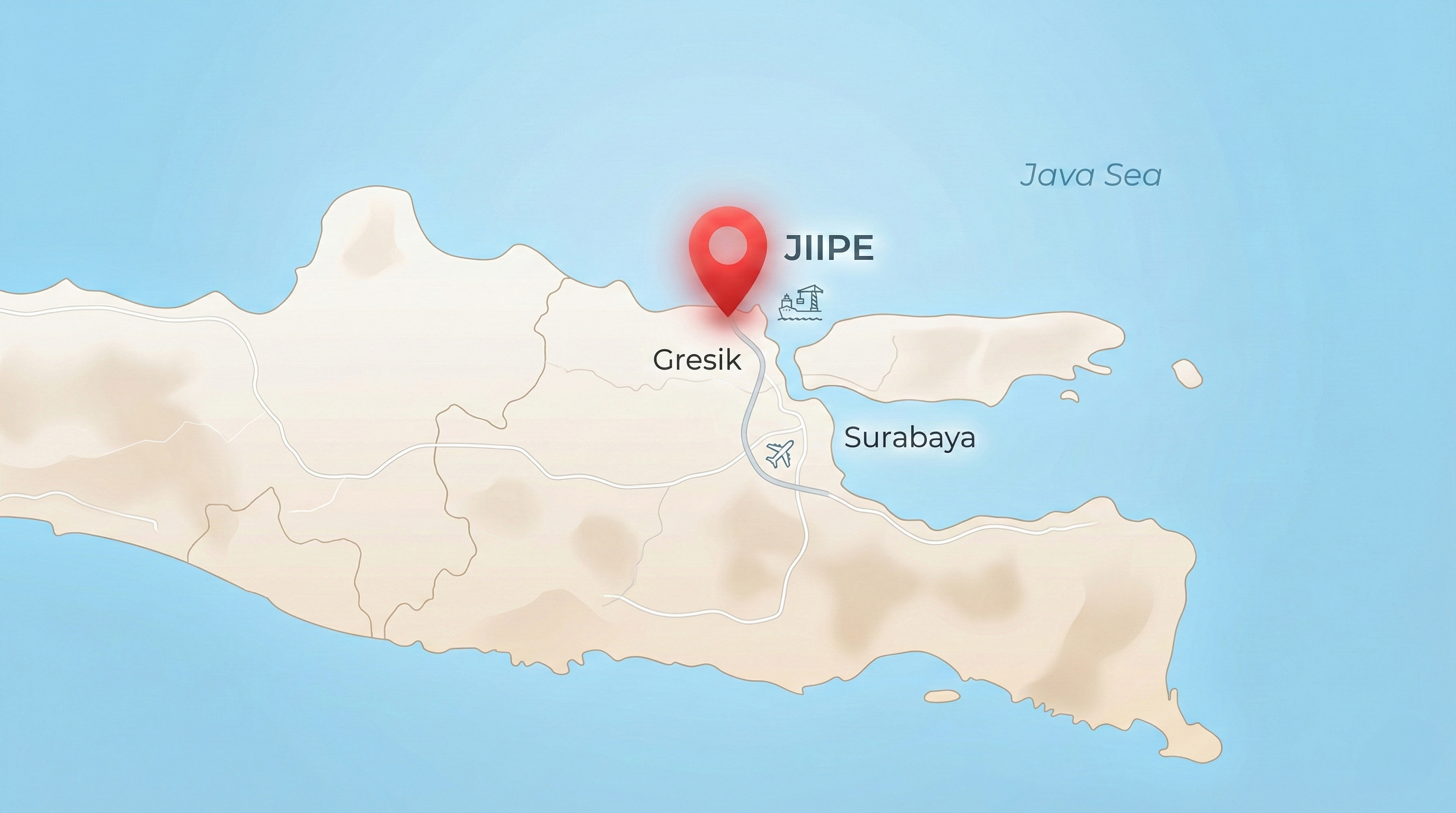 JIIPE location in East Java